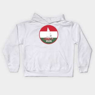 laser class sailboat on flag Hungary Kids Hoodie